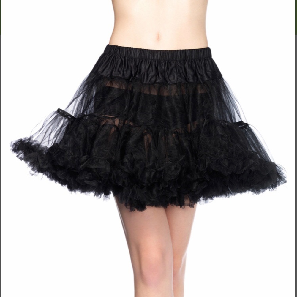 Deluxe Double Layer Black Petticoat Tutu sz XL NWT